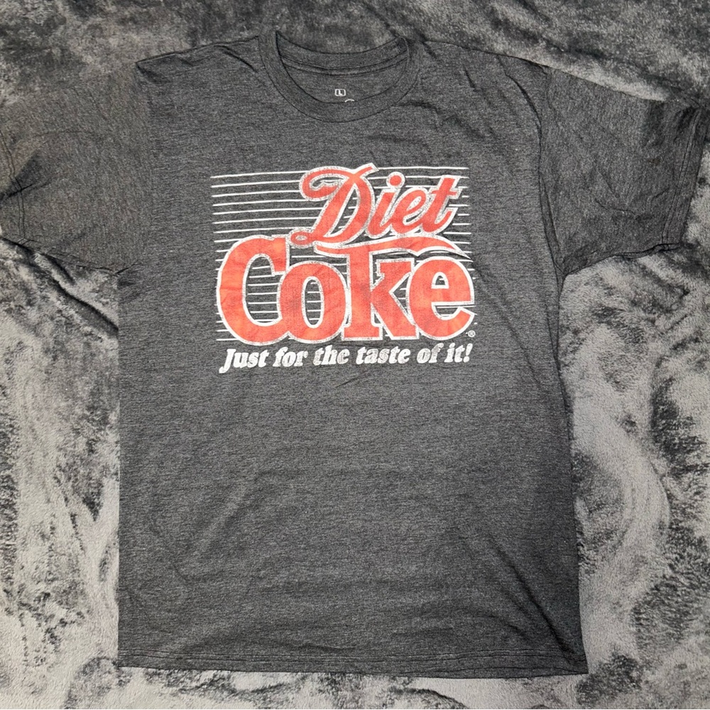 Diet Coke Vintage Grey Cotton Short Sleeve Shirt Men’s L